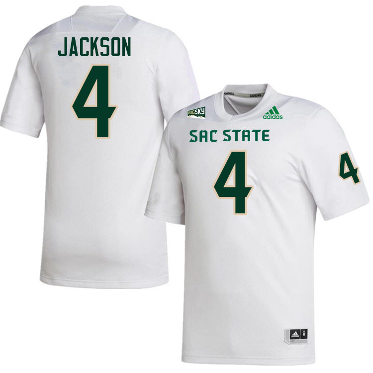 Nakian Jackson SAC State Jersey,Sacramento State Hornets #4 Nakian Jackson Jersey-White